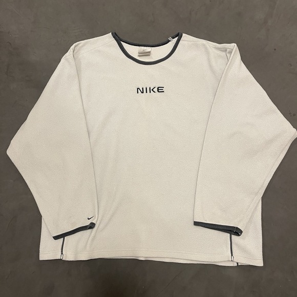 Nike Other - Vintage 90s Nike Spellout Light Grey Fleece Crewneck Pullover Oversized Mens XL